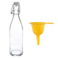 Weckflessen trechter met weckfles - beugelfles - 0.5 ltr - keukentrechter