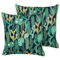 Beliani-VIOZENE-Tuinkussen set van 2-Groen-45 x 45 cm-Polyester - thumbnail