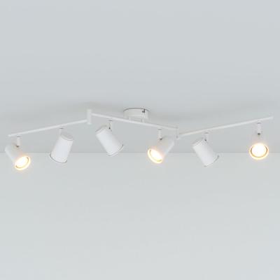 Riga - LED plafondlamp - 30 Watt 2345 lumen - 6 spots - 2700K Warm wit - Draaibaar en dimbaar - GU10 - Kantelbaar - Plafondspot - IP20 Voor binnen - Wit