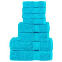 8-delige Handdoekenset SOLUND 600 g/m turquoise