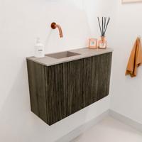 Toiletmeubel Mondiaz Joya Dlux | 71.6 cm | Meubelkleur Shadow | Faye wastafel Saba Wasbak Links | Zonder kraangat(en)