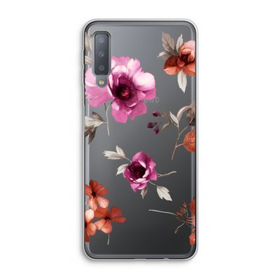 Geschilderde bloemen: Samsung Galaxy A7 (2018) Transparant Hoesje