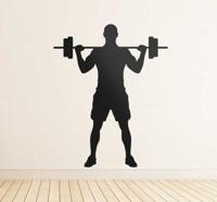 Muursticker Gewichtheffen Fitness - thumbnail