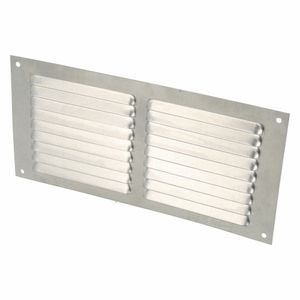 AMIG Ventilatierooster/muurrooster - 100 x 200mm - aluminium - zilver - schoepenrooster