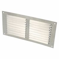 AMIG Ventilatierooster/muurrooster - 100 x 200mm - aluminium - zilver - schoepenrooster   -