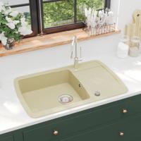 Gootsteen enkele bak graniet beige