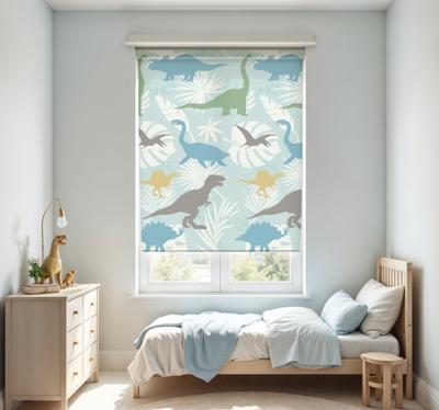 Pastelkleurenpatroon raambekleding dinosaurus