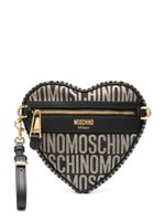 Moschino pochette métallisée à logo en jacquard - Noir