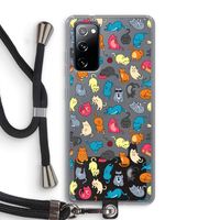 Kleurrijke katten: Samsung Galaxy S20 FE / S20 FE 5G Transparant Hoesje met koord