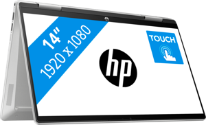 HP Pavilion x360 14-ek1979nd Intel® Core™ i7 i7-1355U Laptop 35,6 cm (14") Touchscreen Full HD 16 GB DDR4-SDRAM 512 GB SSD Wi-Fi 6E (802.11ax) Windows 11 Home Zilver