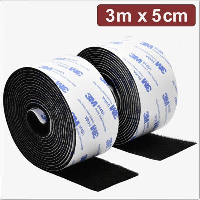 Quadrios 24CA322 Klittenband Om vast te plakken Haak- en lusdeel (l x b) 3 m x 5 cm Zwart 3 m