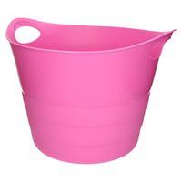 Flexibele emmer - roze - 43 liter - kunststof - 45 x 38 cm