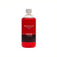 Elvedes minerale olie voor alle minerale remsystemen. flacon 1000ml, kleur rood