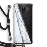 Gestreepte marmer: Samsung Galaxy J8 (2018) Transparant Hoesje met koord