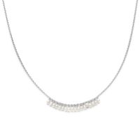 Ketting zilver-zoetwaterparel wit 42-45 cm