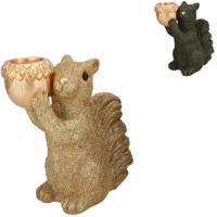 Daan Kromhout Schaal jingle eekhoorn staand groen/goudkleurig 16 cm 2 assorti | 6 stuks