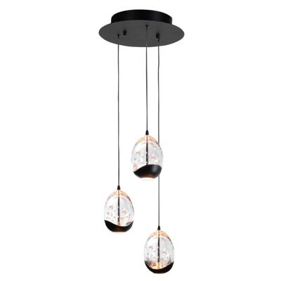 Highlight HanglampClear Egg zwart 3-lichts - H5456.20