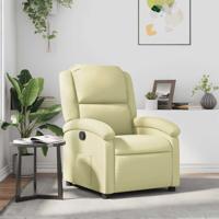 Fauteuil echt leer crèmekleurig