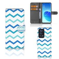 OPPO Reno 6 Pro Plus 5G | Telefoon Hoesje | Zigzag Blauw OPPO Reno 6 Pro Plus 5G | Telefoon Hoesje | Zigzag Blauw