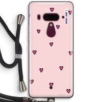 Hartjes: HTC U12+ Transparant Hoesje met koord Hartjes: HTC U12+ Transparant Hoesje met koord