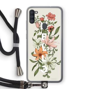 Hello bloemen: Samsung Galaxy A11 Transparant Hoesje met koord