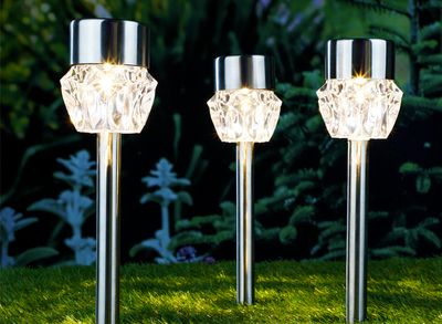 Solar Padverlichting - LED - 3 Stuks - Kristal