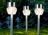 Solar Padverlichting - LED - 3 Stuks - Kristal