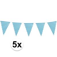 Boland Vlaggenlijn Beieren - 5x - 8 meter - 30 x 45 cm - oktoberfest - vlaggentjes