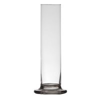 Transparante luxe stijlvolle smalle 1 bloem vaas/vazen van glas 30 x 6 cm   - - thumbnail
