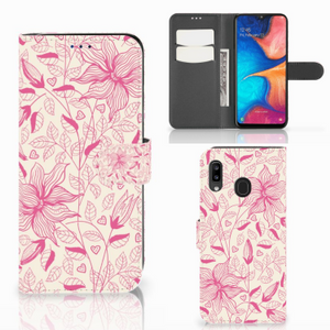 Samsung Galaxy A30 Hoesje Pink Flowers