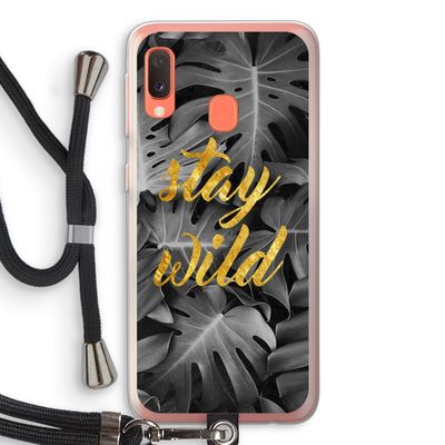 Stay wild: Samsung Galaxy A20e Transparant Hoesje met koord