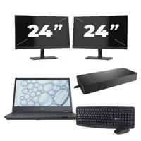 Fujitsu Lifebook U7310 - Intel Core i5-10e Generatie - 13 inch - 8GB RAM - 256GB SSD - Windows 11 Home + 2x 24 inch Monitor