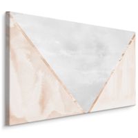 Schilderij - Moderne abstractie in grijs en roze, premium print - thumbnail
