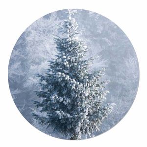 Muurcirkel Kerstboom in de Winter 30 White PVC Standaard hout