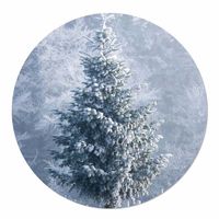 Muurcirkel Kerstboom in de Winter 20 White PVC Standaard hout - thumbnail