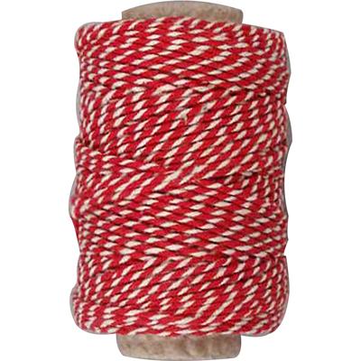 Creativ Company Katoenkoord, dikte 1,1 mm, rood/wit, 50 m/ 1 rol