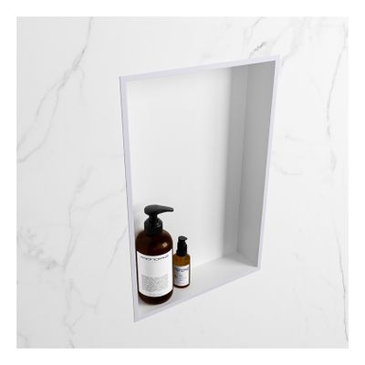 Wandnis Solid Surface Easy | In- en opbouw | 30x45x8 cm | 1 vak | Cale/Talc