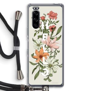 Hello bloemen: Sony Xperia 5 Transparant Hoesje met koord