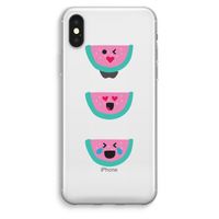 Smiley watermeloen: iPhone XS Max Transparant Hoesje