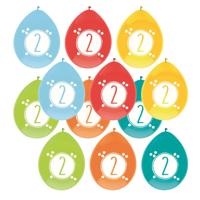 Haza party Ballonnen - 2 jaar - leeftijd verjaardag - 18x stuks - 30 cm - versiering - feestartikele