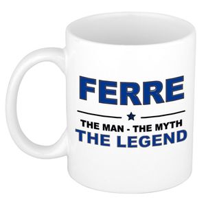 Naam cadeau mok/ beker Ferre The man, The myth the legend 300 ml   -