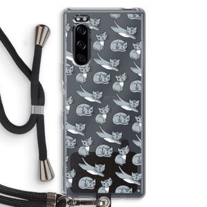 Poezen: Sony Xperia 5 Transparant Hoesje met koord