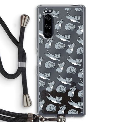 Poezen: Sony Xperia 5 Transparant Hoesje met koord