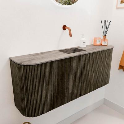 Toiletmeubel Mondiaz Joya Dlux | 103.2 cm | Meubelkleur Shadow | Faye wastafel Oza Wasbak Midden | Zonder kraangat(en)