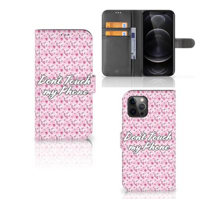 Apple iPhone 12 Pro Max Portemonnee Hoesje Flowers Pink DTMP Apple iPhone 12 Pro Max Portemonnee Hoesje Flowers Pink DTMP