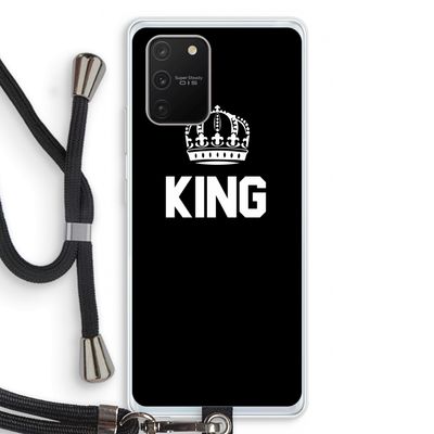 King zwart: Samsung Galaxy S10 Lite Transparant Hoesje met koord