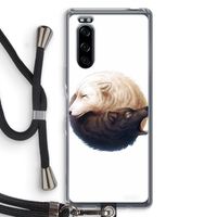 Yin Yang Wolves: Sony Xperia 5 Transparant Hoesje met koord