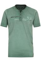 Casa Moda Casual Fit T-Shirt Henley kraag groen, Effen - thumbnail