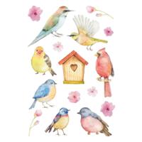 Vogel en bloemen hobby stickers - 144x stuks - kinderstickers - stickervellen - knutselspullen Vogel en bloemen hobby stickers - 144x stuks - kinderstickers - stickervellen - knutselspullen