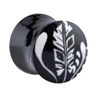 Handbeschilderde Double Flared Plug Satijnhout Tunnels & Plugs - thumbnail